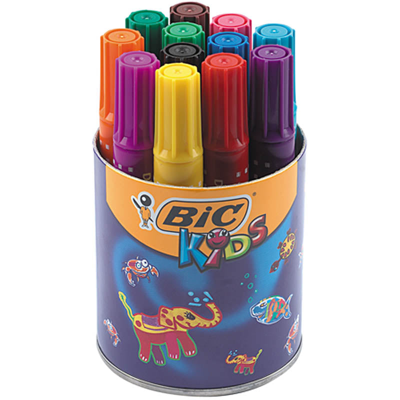 Bic decoralo jumbo markers, line width 4 mm, various colors, 12 pieces in a box