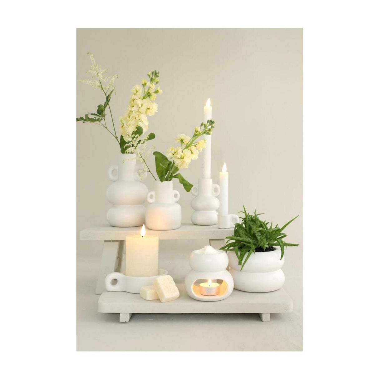 Ideas 4 seasons chubby brander ø10xh9cm off white