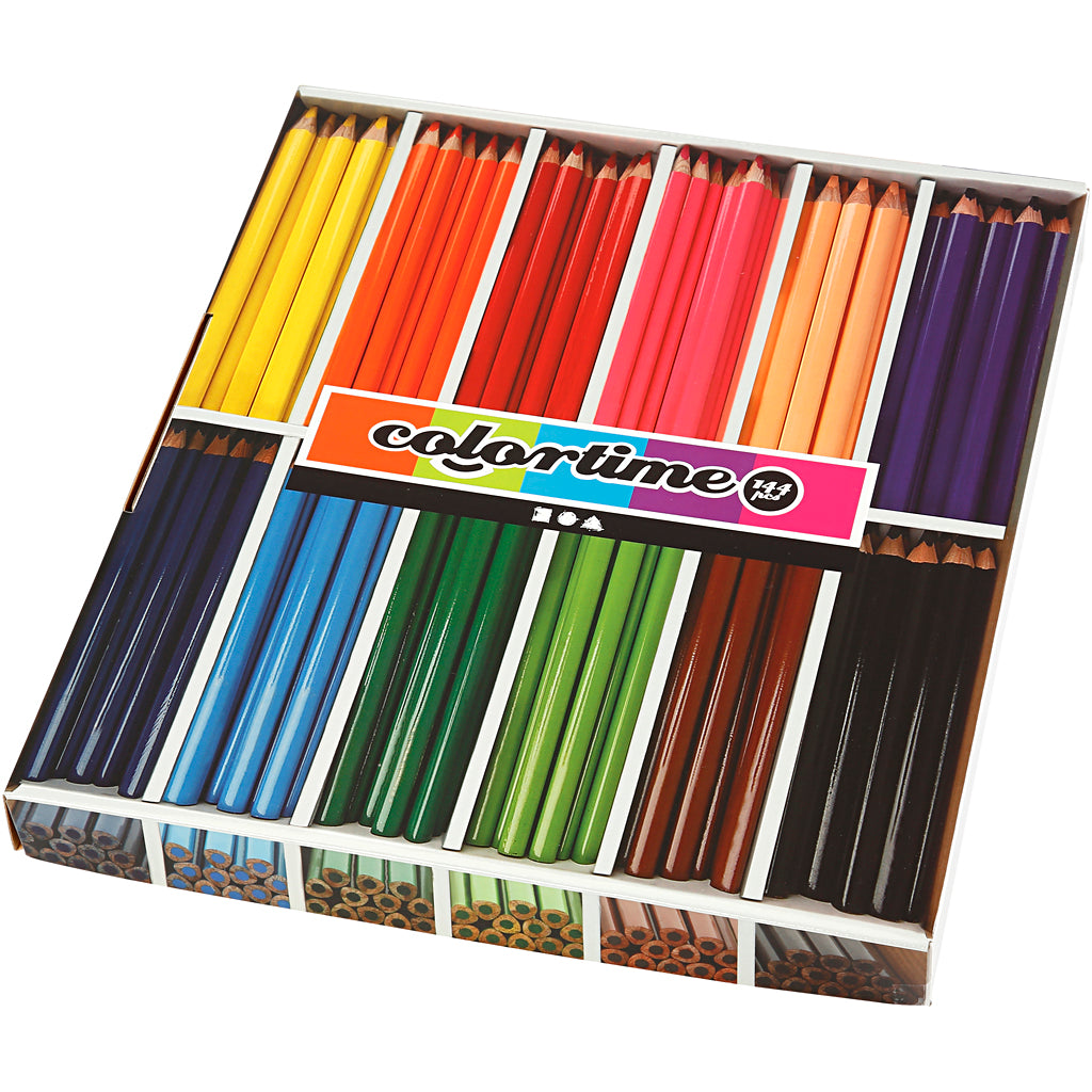 Triangular Jumbo Colored Pencils - Basic Colors, 144 pcs.