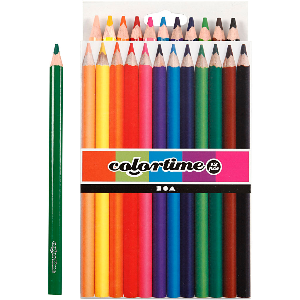 Triangular Jumbo Colored Pencils - Basic Colors, 12 pcs.