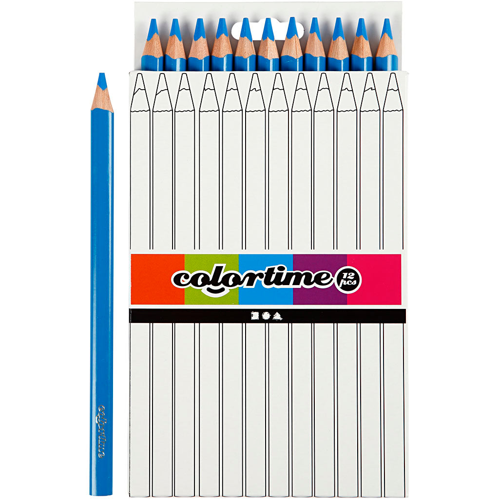 Triangular Jumbo Colored Pencils - Blue, 12 pcs.