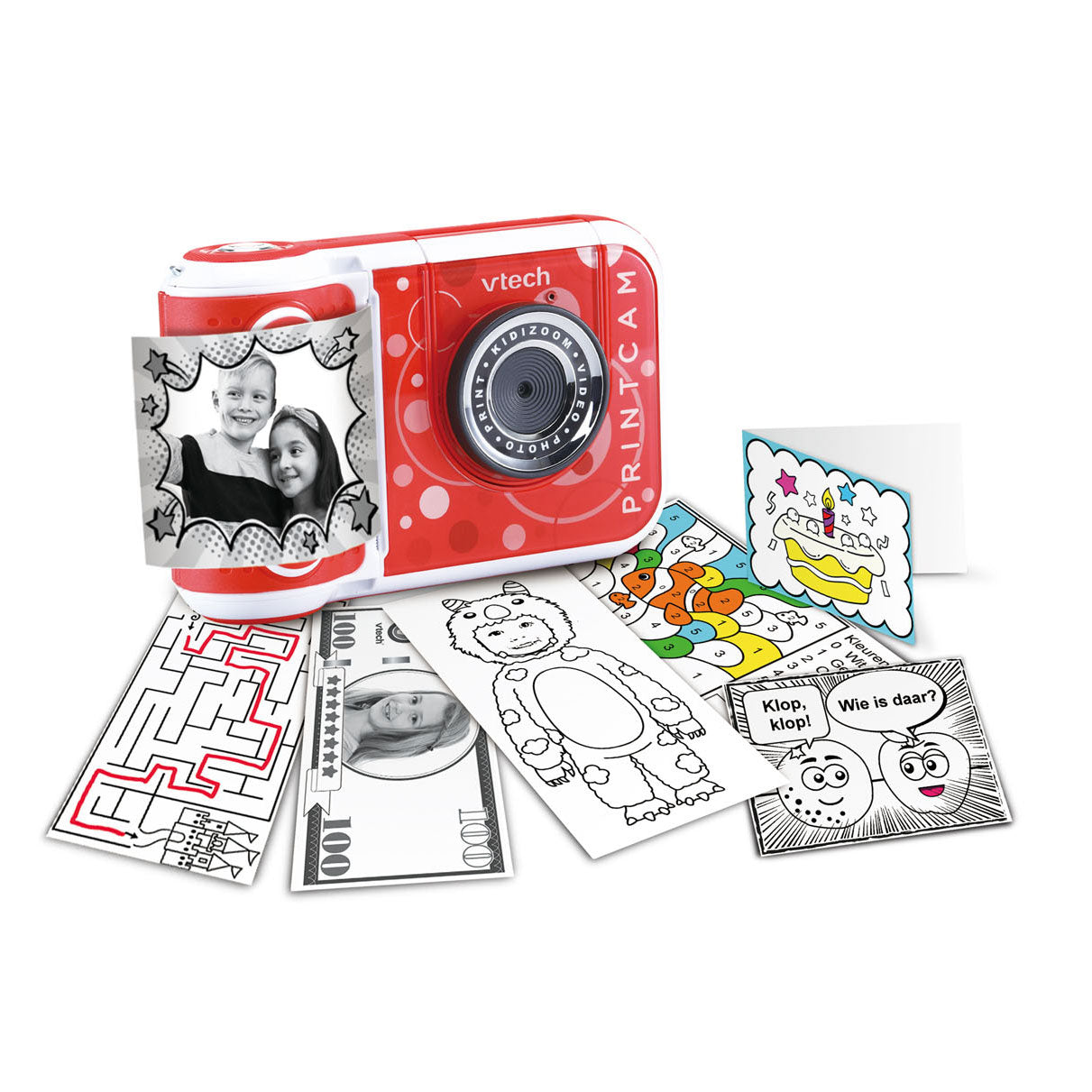 VTECH BØRNESKAMAER Kidizoom Printcam Junior Red White 4-Piece