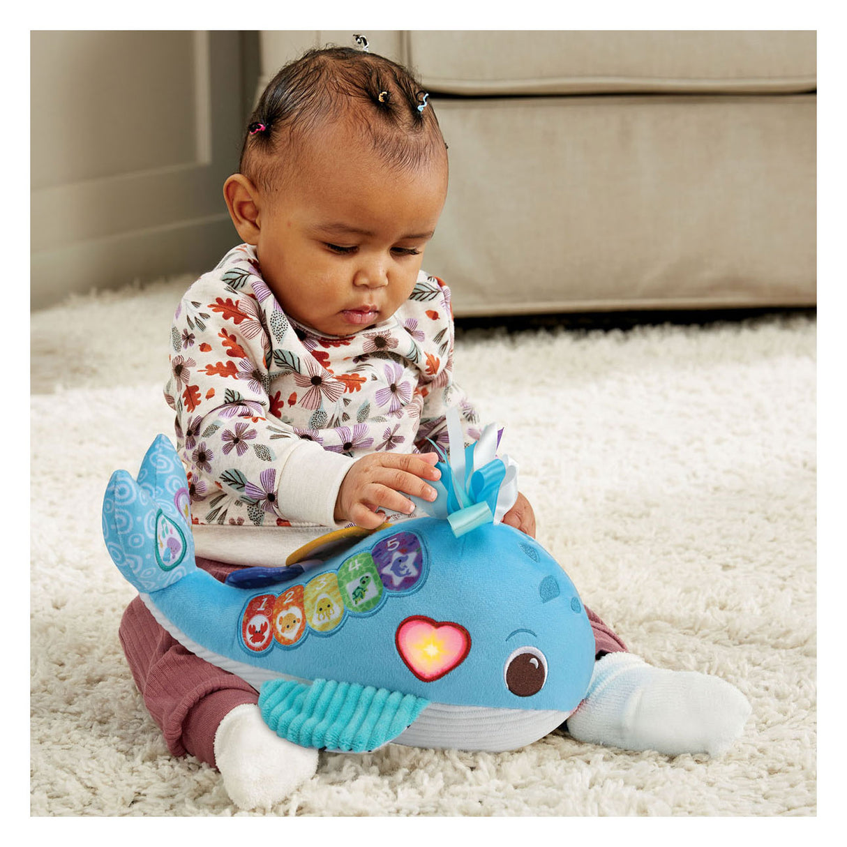 Vtech Green Cuddly and Learning Whale