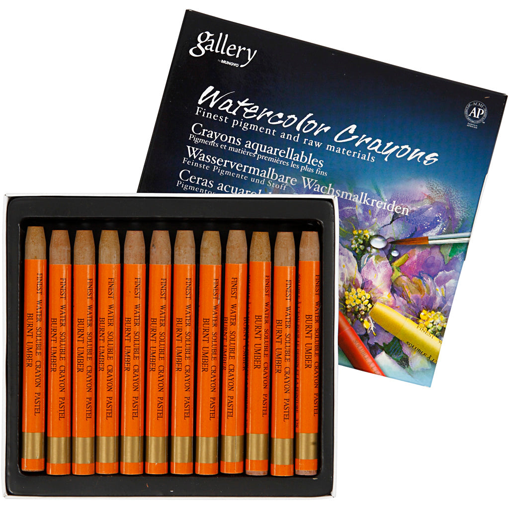 Mungyo aquarelkrijt, l: 9,3 cm, oranje, 12 stuk 1 doos