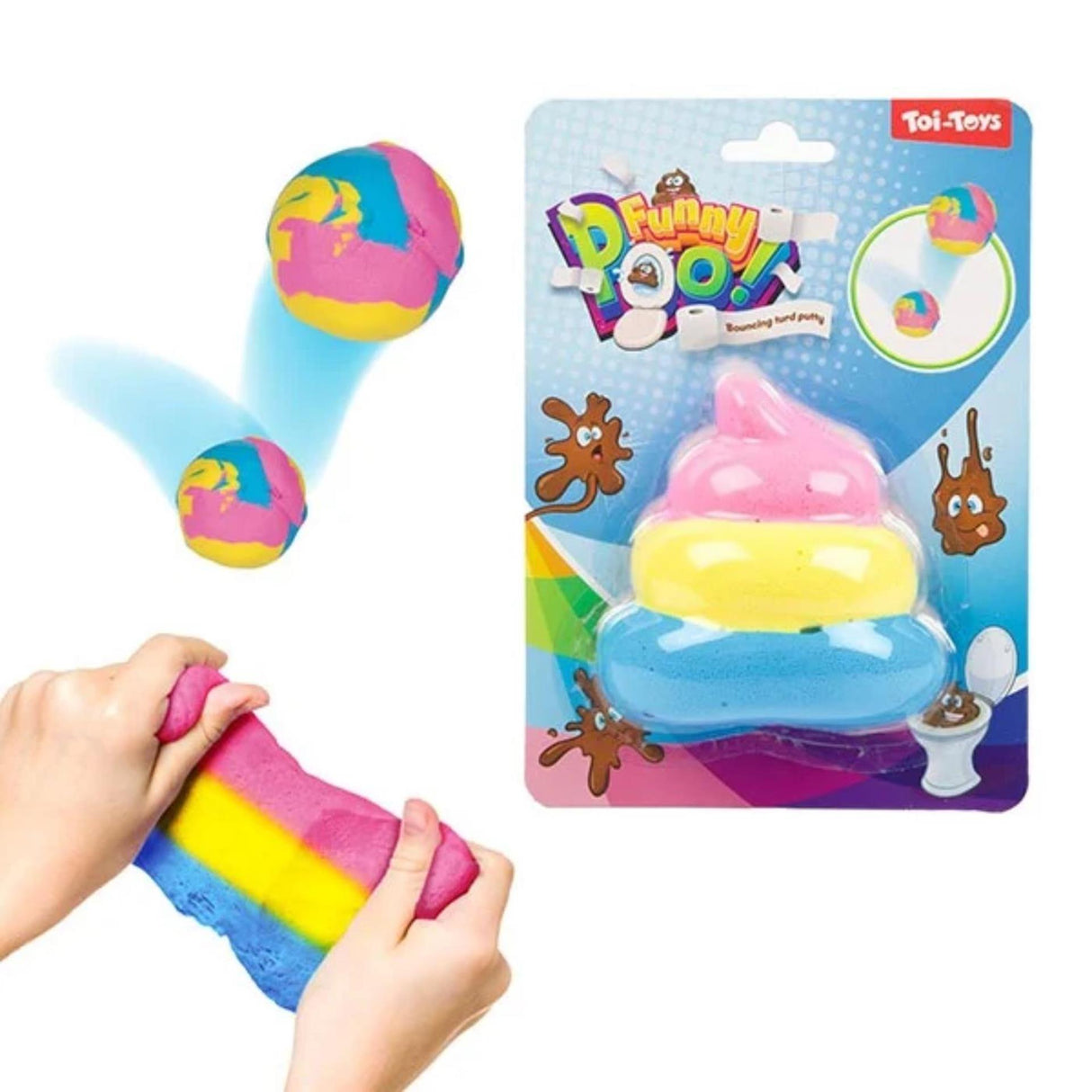Toi-toys fun bounce putty rainbow turd