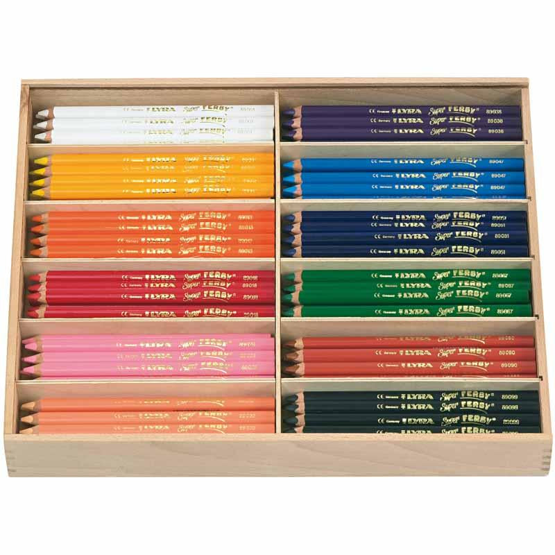 Lyra super ferby 1 colored pencils, length 18 cm, 6.25 mm lead, various colors, 12x12 pieces, 1 box