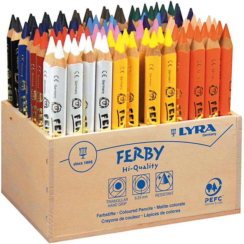Lyra super ferby 1 colored pencils, length 12 cm, 6.25 mm lead, assorted colors, 96 pieces, 1 box
