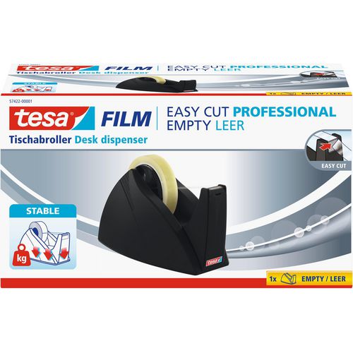 Tesa plakbandhouder easy cut zwart 25mm x 66 m