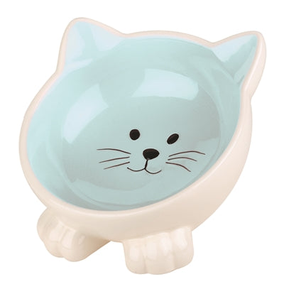 Happy Tierfutternapf Katze Kugel Blau Creme