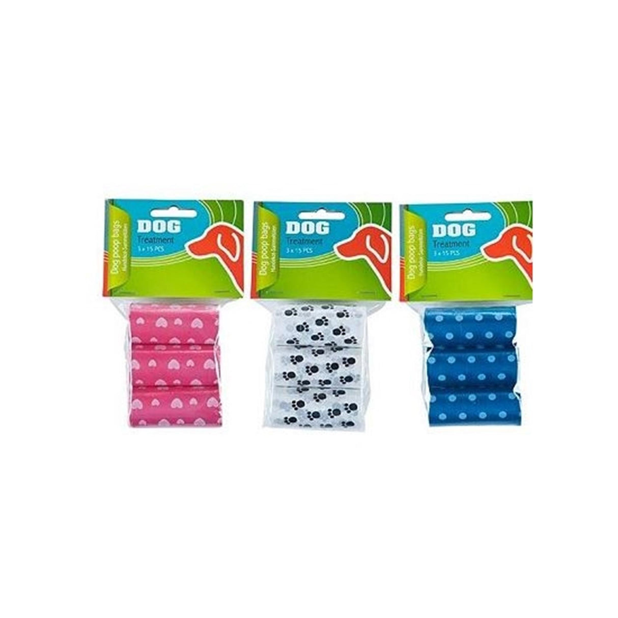 Dog poop bags 3x 15 pieces