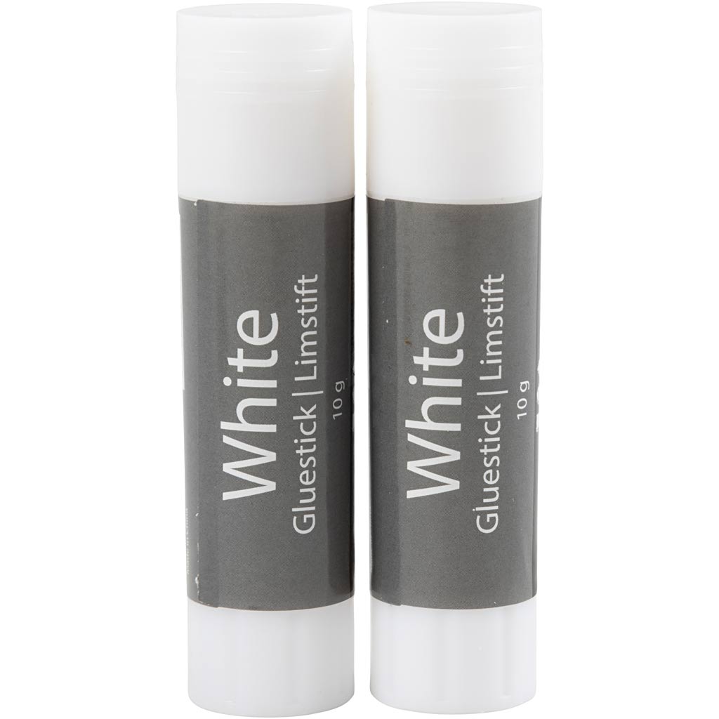 Creativ company white glue stick, round, 10 gr, 2 pieces 1 box