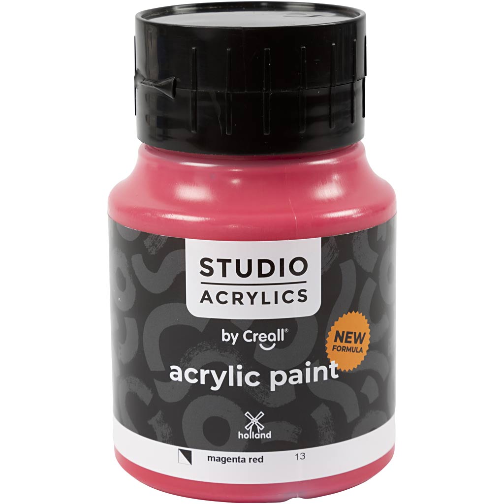 Creall studio acrylic paint, semi-opaque, magenta red (13), 500 ml 1 bottle