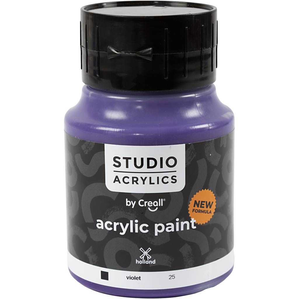 Creall studio acrylic paint, opaque, violet (25), 500 ml 1 bottle