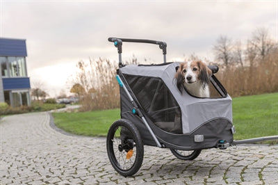 Trixie Dog Bike Cart Zglobilni sivi