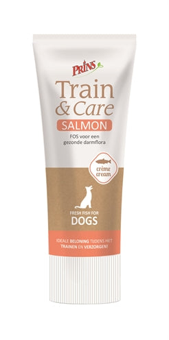 Prince Train care dog salmon