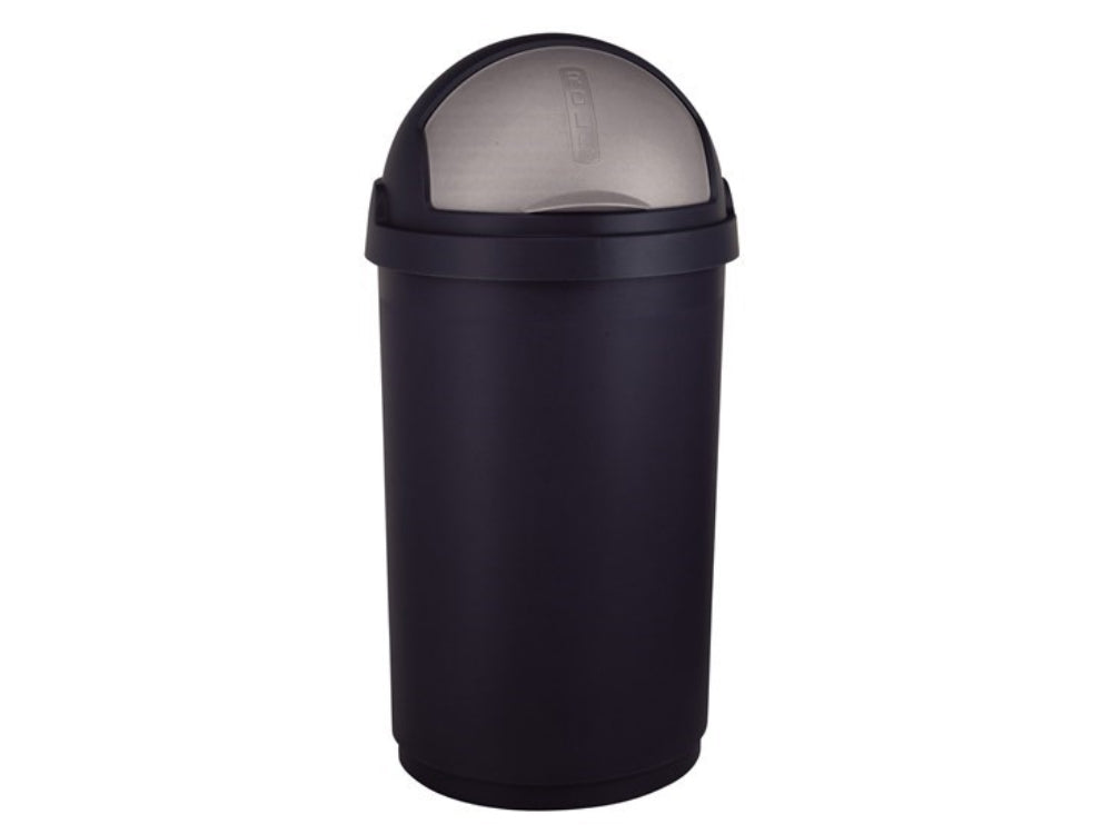 Curver roll bullet bin 50l zwart zilver