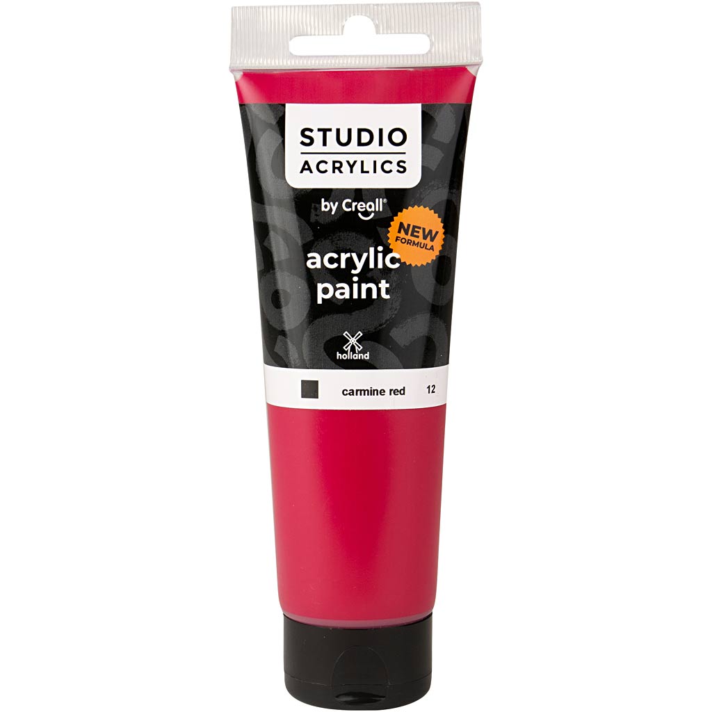 Creall studio acrylic paint, opaque, carmine red (12), 120 ml 1 bottle