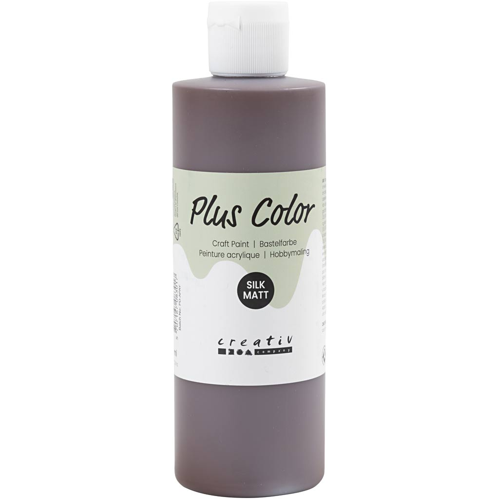 Plus color acrylverf, chocolate, 250 ml 1 fles