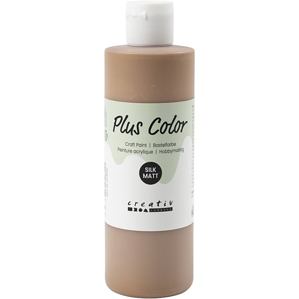 Plus color acrylverf, lichtbruin, 250 ml 1 fles