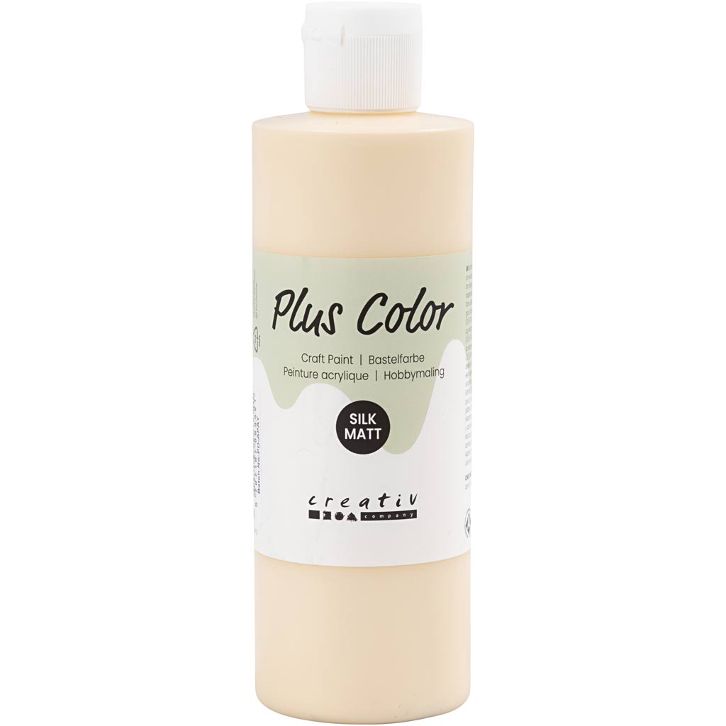 Plus color acrylverf, licht beige, 250 ml 1 fles