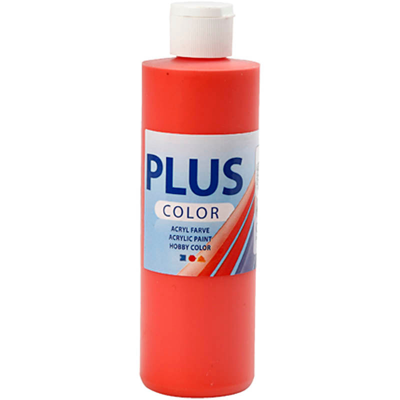 Plus color acrylverf, brilliant red, 250 ml 1 fles