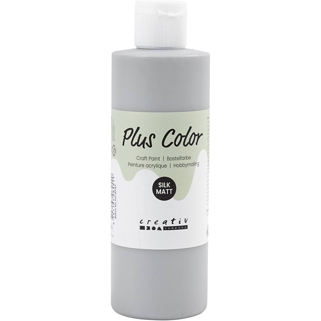 Plus color acrylverf, rain grey, 250 ml 1 fles