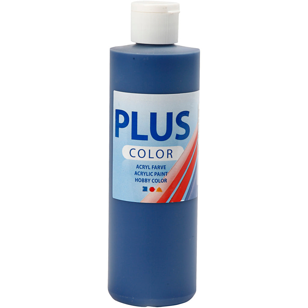 Plus color acrylverf, marineblauw, 250 ml 1 fles