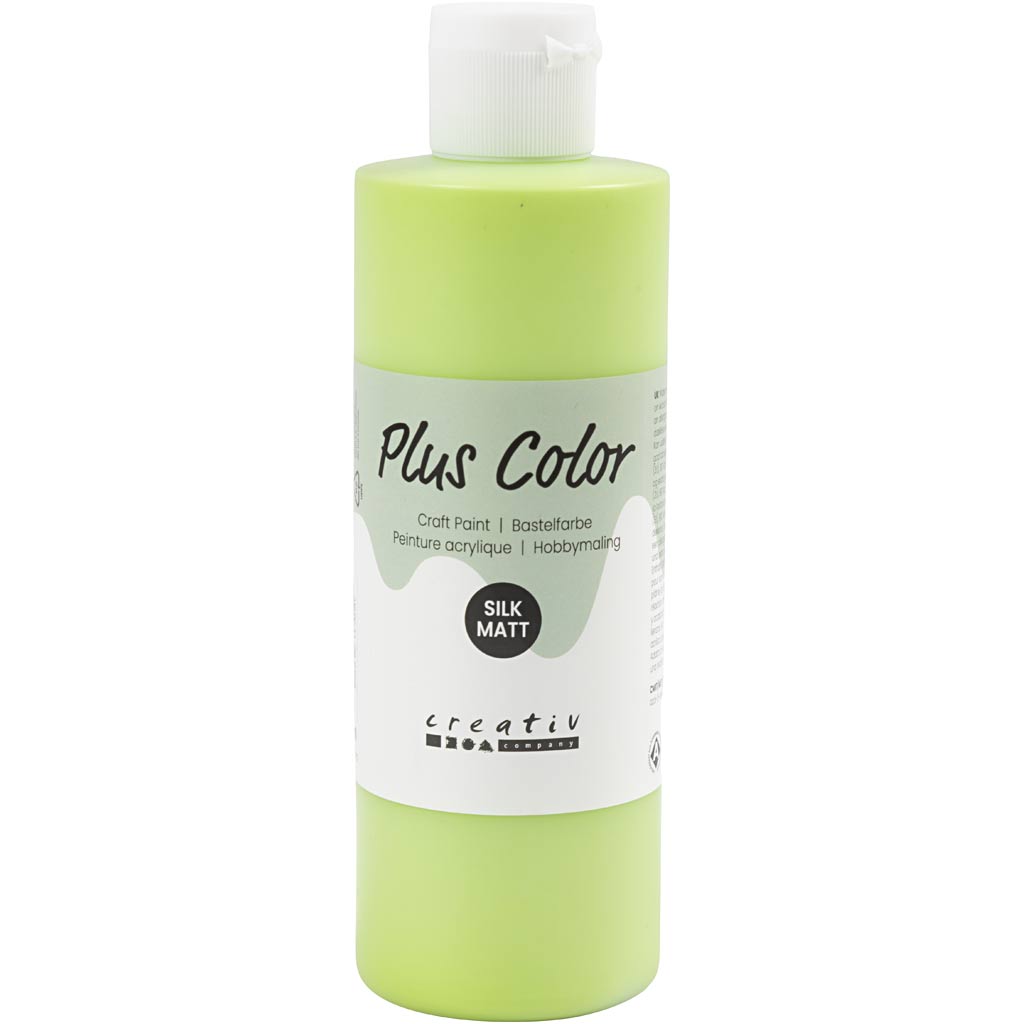 Plus color acrylverf, lime groen, 250 ml 1 fles