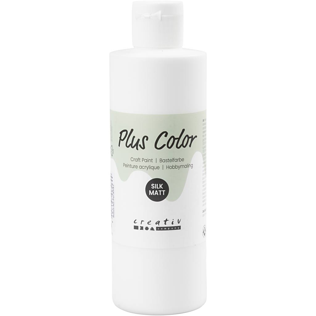 Plus color acrylverf, wit, 250 ml 1 fles
