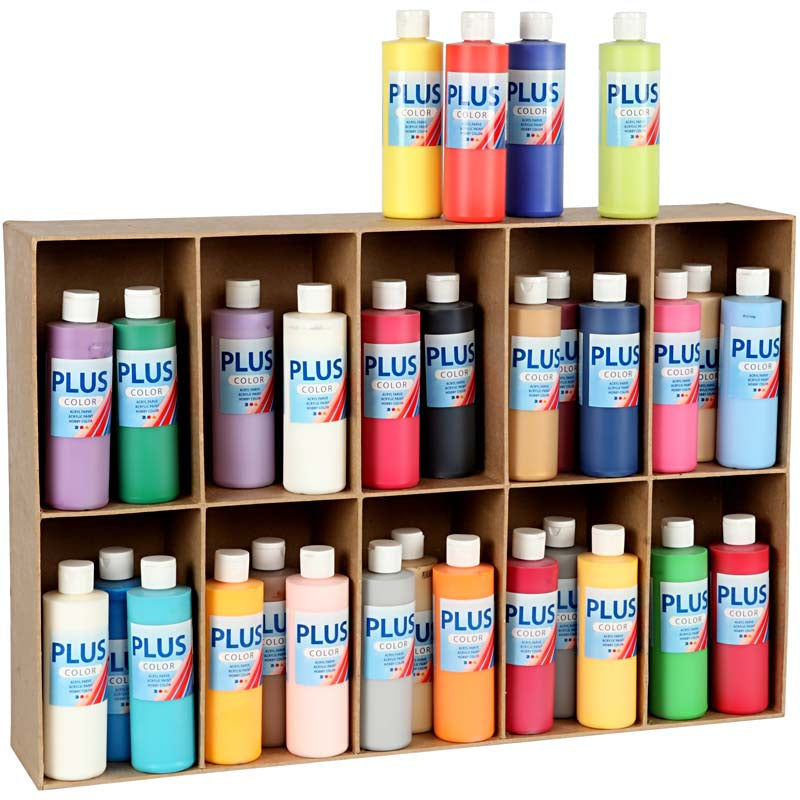 Plus color acrylverf, diverse kleuren, 30x250 ml 1 doos
