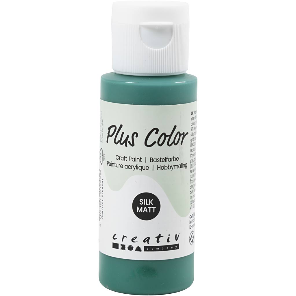 Plus color acrylic paint, dark green, 60 ml 1 bottle