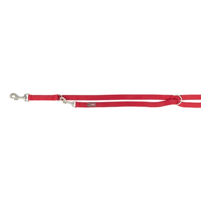 Trixie Dog Leash Premium Dubbel -Stitched Justerable Red