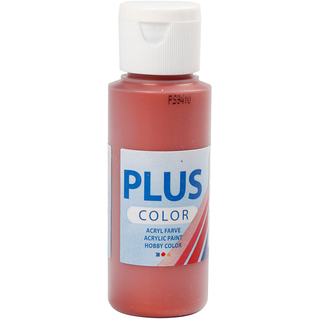 Plus color acrylic paint, red copper, 60 ml 1 bottle