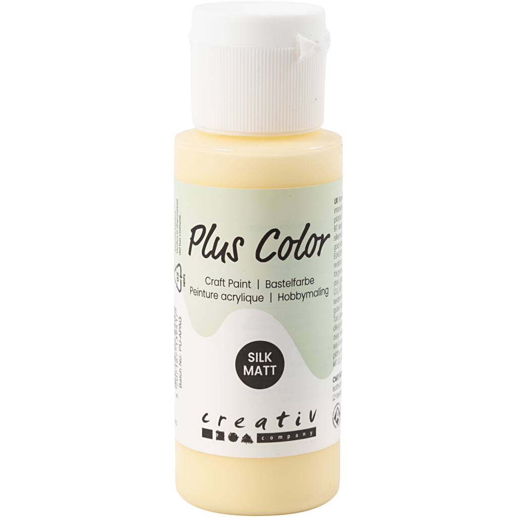 Plus color acrylic paint, light yellow, 60 ml 1 bottle