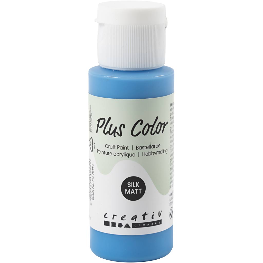 Plus color acrylverf, primair blauw, 60 ml 1 fles
