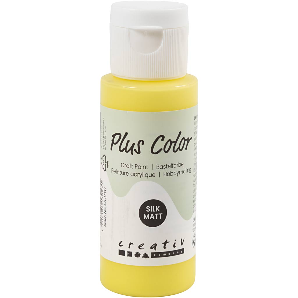 Plus color acrylverf, primair geel, 60 ml 1 fles