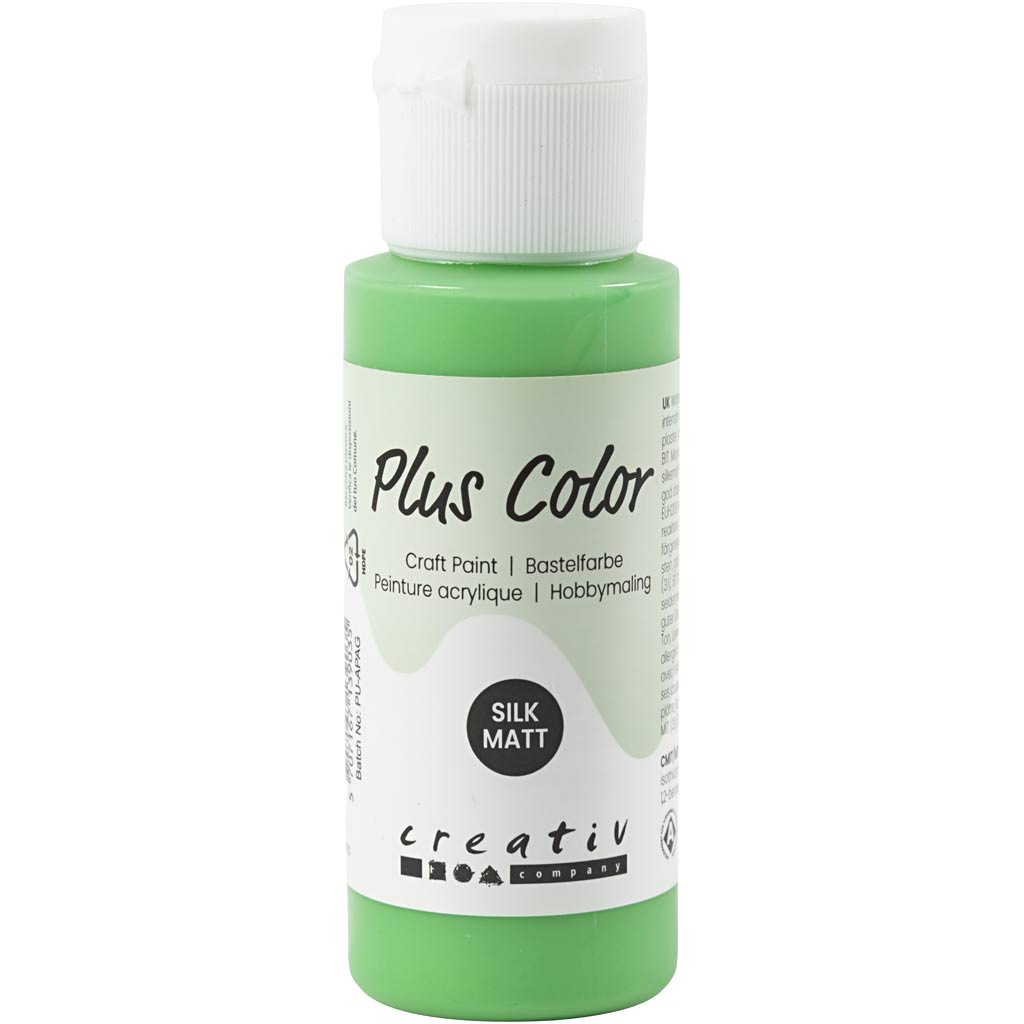 Plus color acrylic paint, bright green, 60 ml 1 bottle