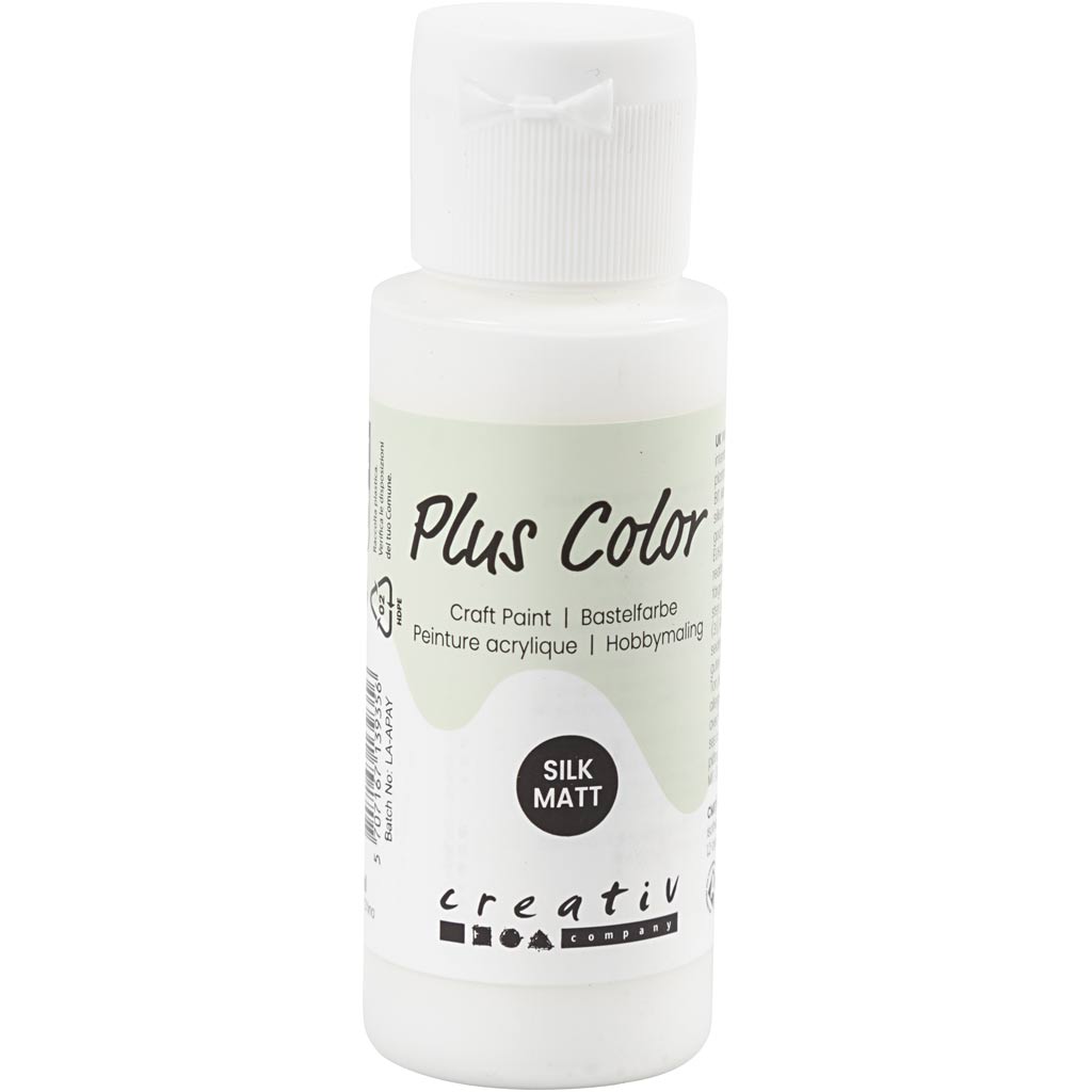 Plus color acrylic paint, white, 60 ml 1 bottle