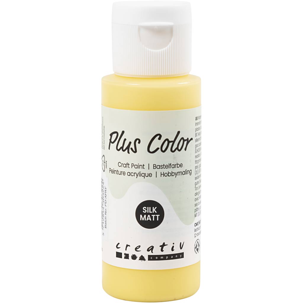 Creativ company plus color acrylic paint, primrose yellow, 60 ml 1 bottle