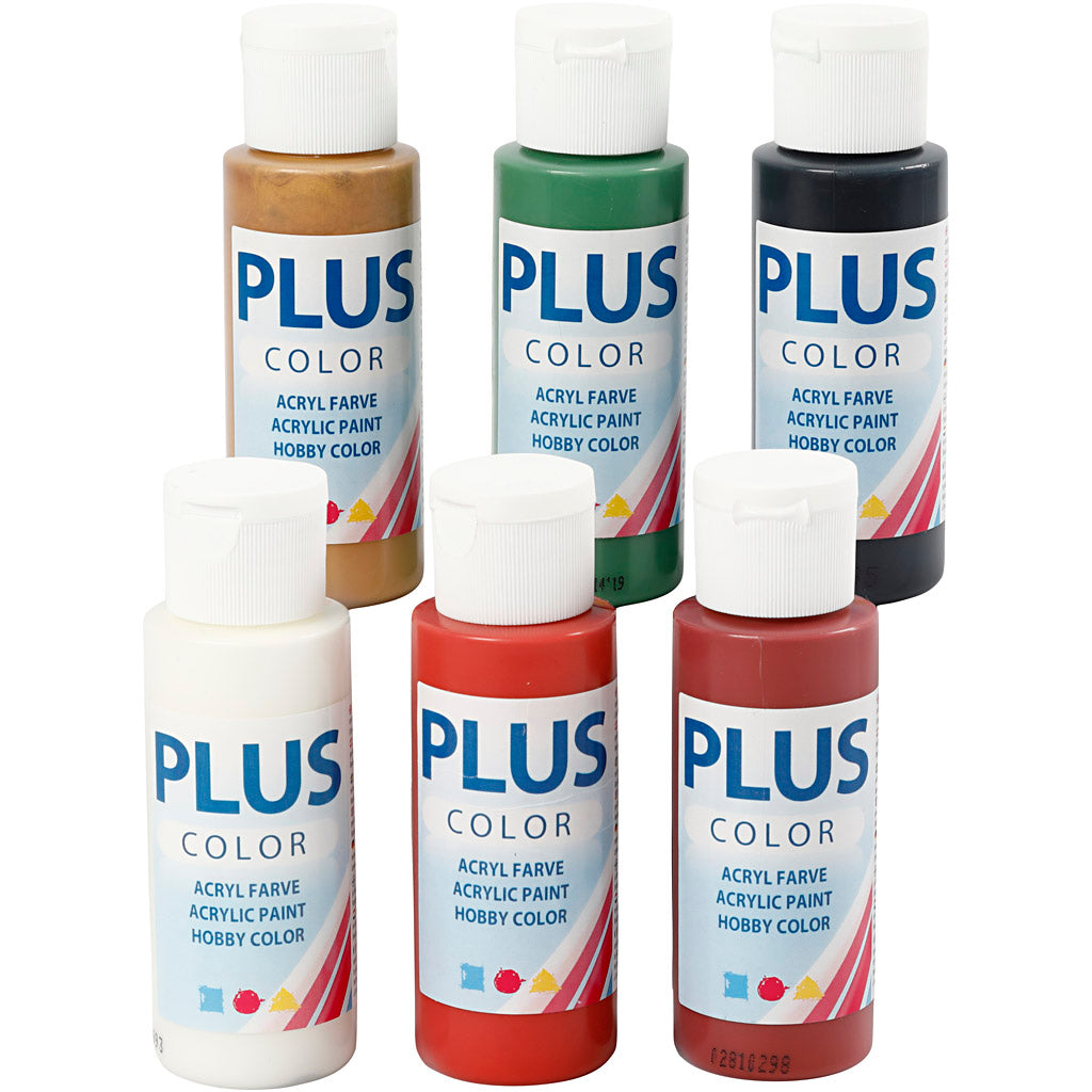 Plus color acrylverf, kerst verf, 6x60 ml 1 doos