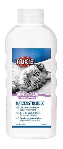 Trixie simple'n'nclean deodorizer cat litter box baby powder scent