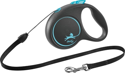 Flexi Rollijn Black Design Cord Blue