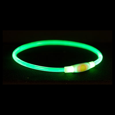 Trixie Collar USB Flash Light Luminous Rechargeable TPU Green