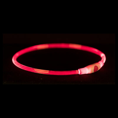 Trixie Collar USB Flash Light Luminous Luminous Rechargable TPU Red