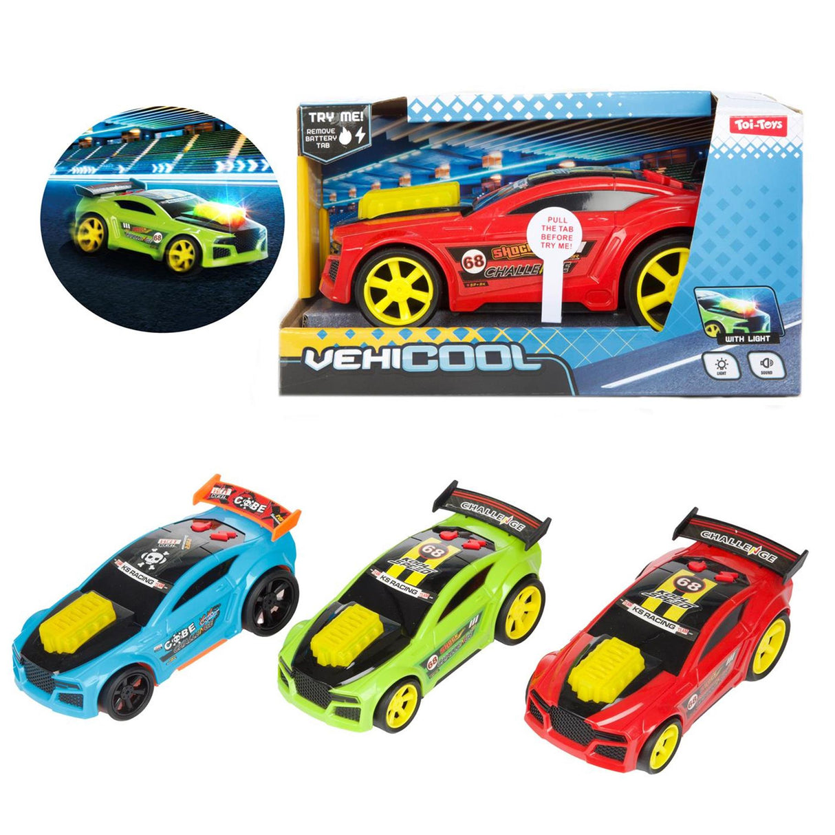 Toi-Toys Vehicool Rally Car con luz y sonido