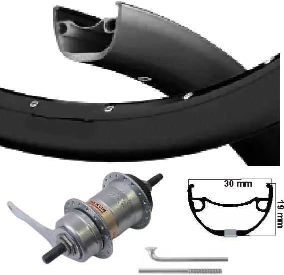 KGs Hinterrad 28 Zoll (622) Rand Black Nexus 3 Bremsnabe