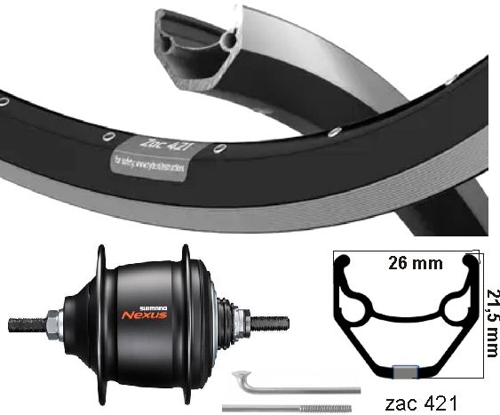 Kgs takapyörä 28 tuumaa (622) zac 421 zw hopea nexus7 rb musta