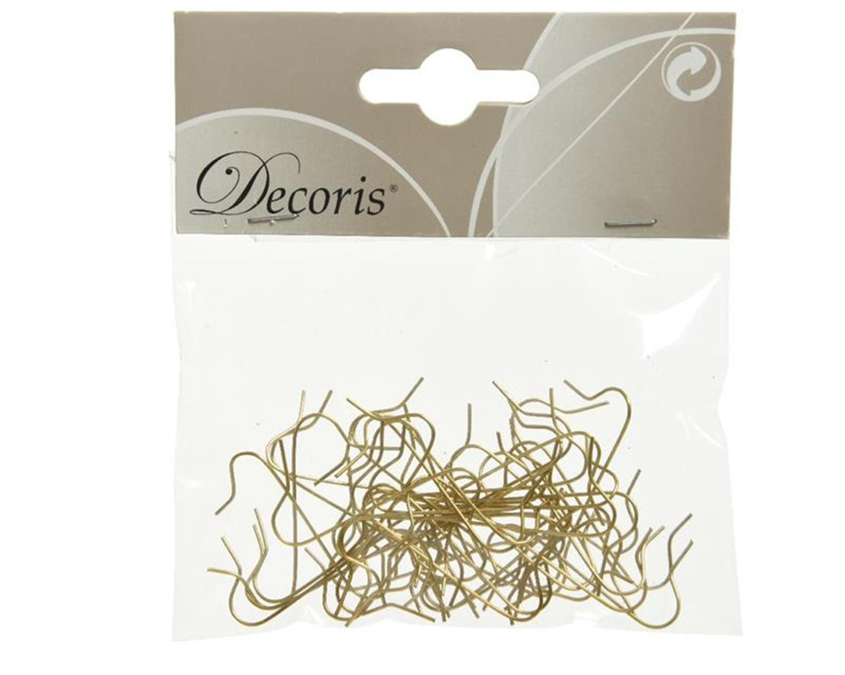 Decoris kerstbalhaakjes 50 in zakje 3.5cm goud