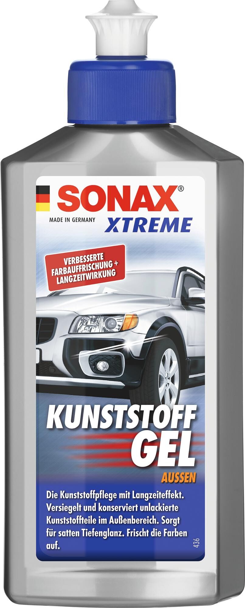 Sonax plastic maintenance product xtreme plastic gel outside and nanopro xtreme plastic gel outside