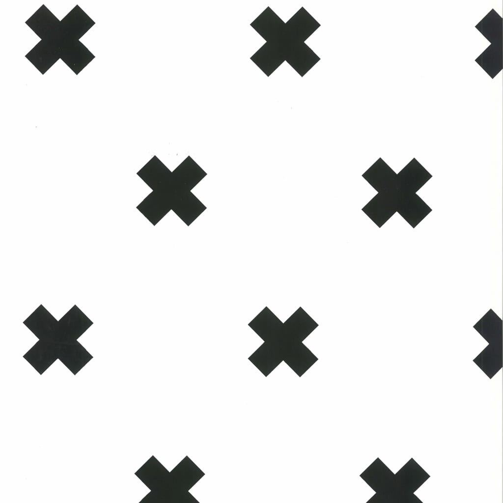 North Wall Wallpaper Fabulous World Cross White and Black